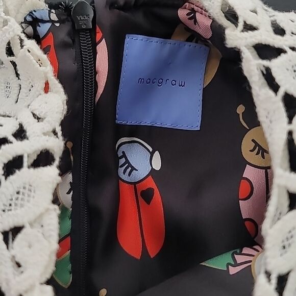 Macgraw OPIUM Velvet Silk Lined, Lace Sleeved Mini Dress - Picture 9 of 15